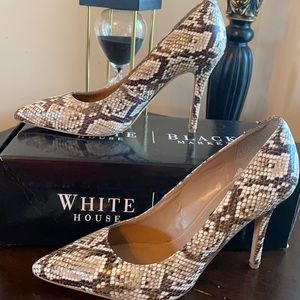 White House Black Market Exotic Print Heels